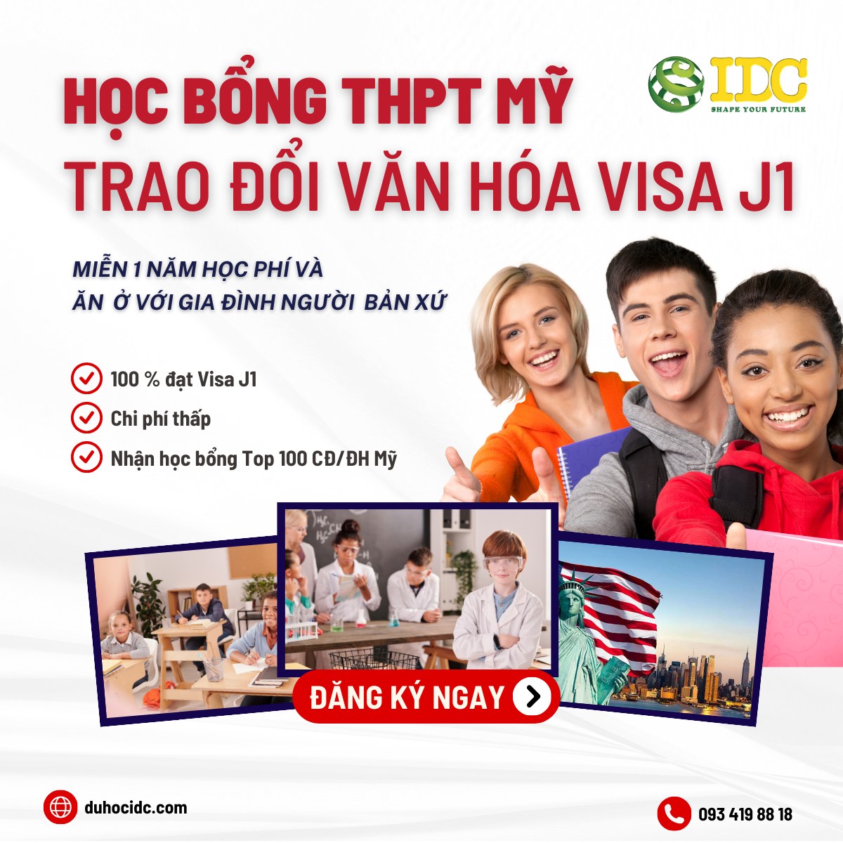  Học bổng trao đổi văn hoá Mỹ - Visa J1