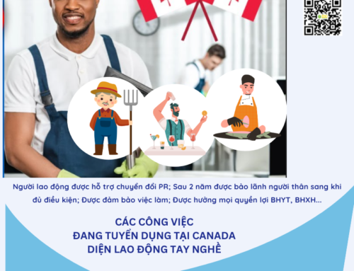 CÁC CÔNG VIỆC ĐANG TUYỂN DỤNG TẠI CANADA DIỆN LAO ĐỘNG TAY NGHỀ