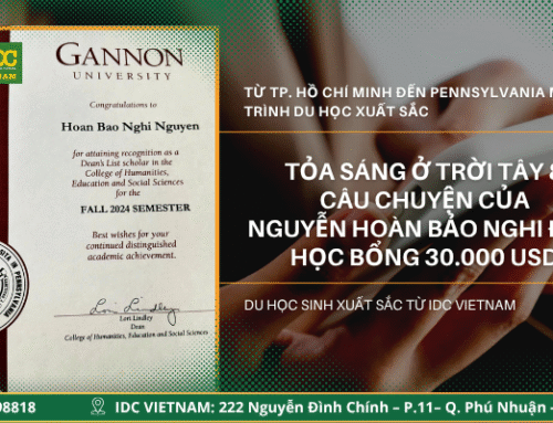 CÂU CHUYỆN CỦA NGUYỄN HOÀN BẢO NGHI HỌC BỔNG 30.000 USD – DU HỌC SINH XUẤT SẮC TỪ IDC VIETNAM